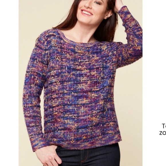 Parkhurst Maeve Pullover Multicolor Textured Crew Neck Sweater - Picture 8 of 9